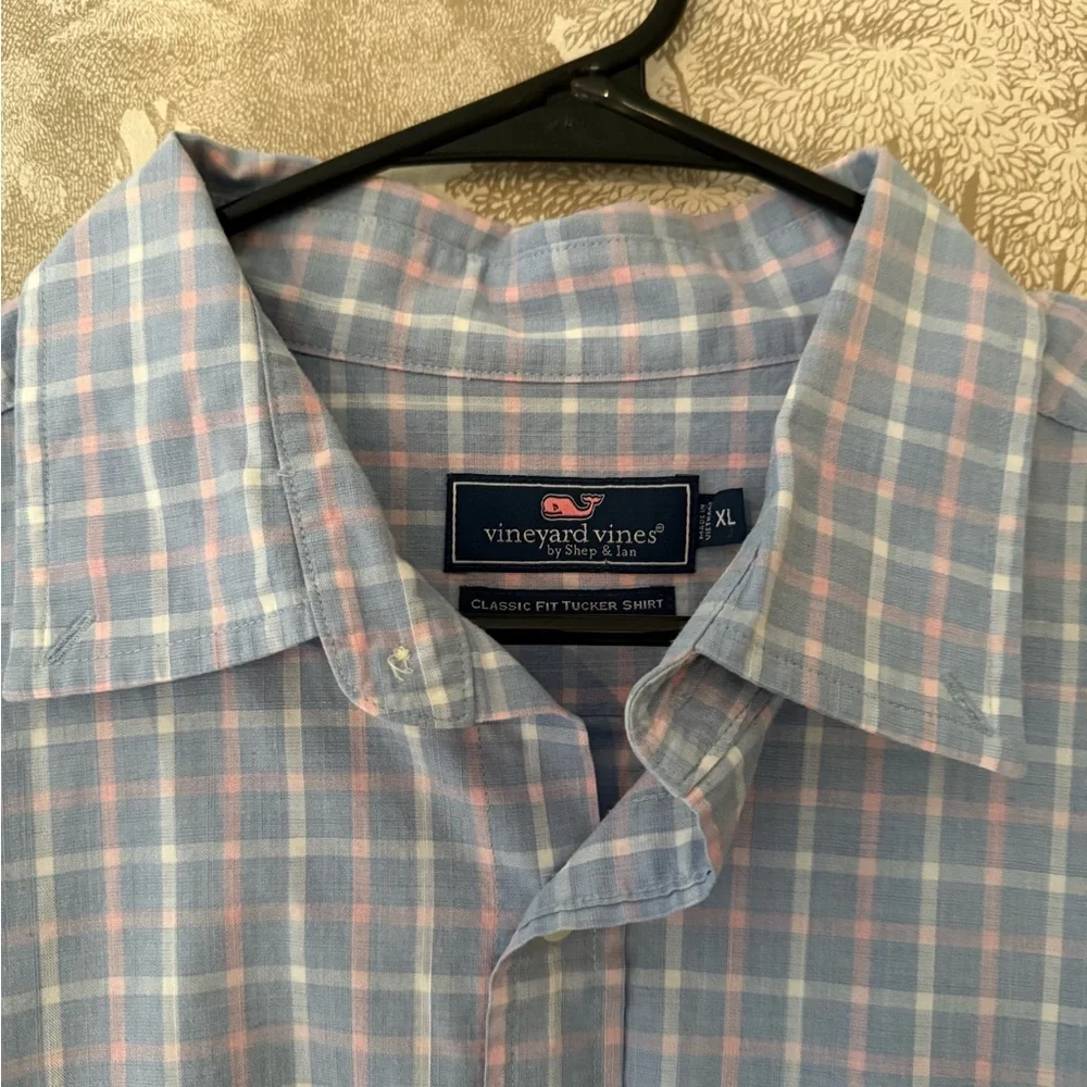 Vineyard Vines Light Blue Plaid Shirt - Picture 2 of 3